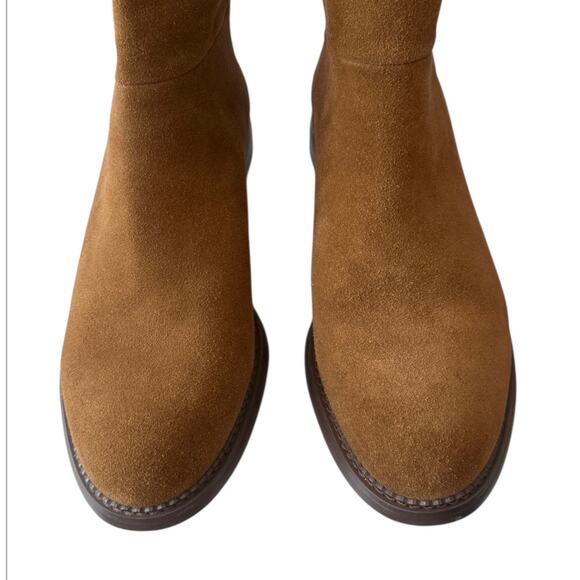 Franco Sarto Women's 8.5  Hawk Boot Tan Wiskey Suede Bootie Back Zip Shoe - Picture 5 of 11